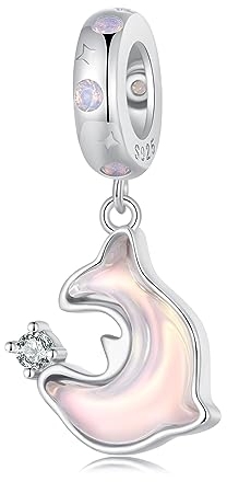 NINGAN 925 Sterling Silber Fan Aubao Delphin Anhänger Damen Armband Halskette Anhänger Perlen Geschenk