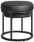 SONGMICS HOME LUIZ Collection - Ottoman Footstool, Round Ottoman, Vanity Chair Stool, Footrest, Reversible Top, Side Table, Holds up to 300 kg, Bedroom Living Room Hallway, Ink Black LOM080B51