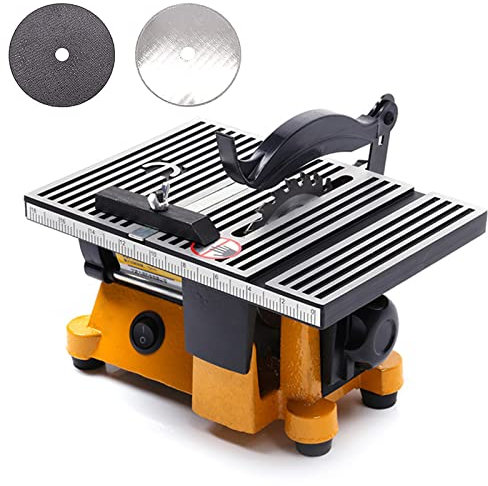 Mini Portable Table Saw Cutting Machine - Woodworking Hobby Table Saw for DIY Handmade Wooden Model Crafts. Electric Cutter for Wood, Glass, Stone, Metal, Plastic - Compact & Powerful.