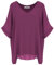 Van Der Rich ® - Camicetta Ampia di Chiffon Scollo a V Foderato all'Interno - Dnna (Viola, M-L)