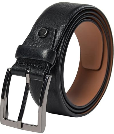 PHILIPSONS Premium Echtleder Gürtel für Herren, 35mm Breit, Anzugsgürtel, Klassisch und Langlebig, Kürzbar, Schwarz