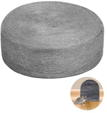 Yixinly 10M Stahlwolle Gegen Mäuse, Stahlwolle 0000 Stahlwolle Fein Edelstahlwolle Gegen Mäuse und Ratten, Lüftungsgitter Garage Garten und für Reinigen und Polieren, Nagetiere Effektiv Isolieren