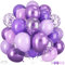 Luftballons Lila, 60 Stück 12 Zoll Lavendel Lila Luftballons Metallic Lila Konfetti Ballons für Mädchen Geburtstag Babyparty Party dekoration