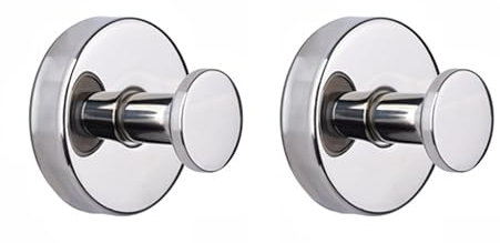 MeeQee 2 Piezas Ganchos Adhesivos para Pared Gancho Ventosa de Vacío Acero Inoxidable Colgador Toallas sin Tladrar Gancho de Succión Super para Baño Cocina Llaves Abrigos Ropa Bolsos