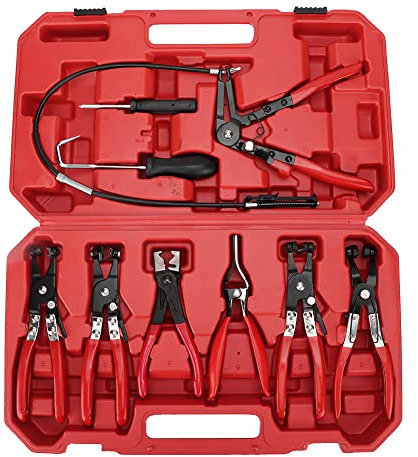 Auto-Kraftstoffschlauch-Klemmzangen-Set, extra Entfernung, Metall-Kunststoff, 9-teilig, Flex-Lock-Clip