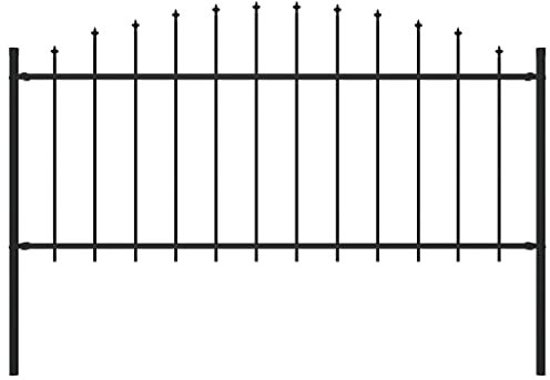 Gartenzaun mit Speerspitzen, Xichuzi Sichtschutz Zaun, ZaunsichtschutzB, Steckzaun, Garten Zaun,Teichzaun, Zaunelemente, Garden Fence, Stahl (0,5-0,75) x 1,7 m Schwarz