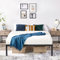 FurnitureR Bettrahmen 140 x 194 cm Metall Bettrahmen, Modernes Jugendbett mit Lattenrost, Doppelbett, Einzelbett, Schwarz, 36CM H, Kein Kopfboot
