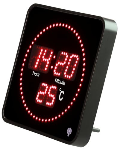 Lunartec Digitaluhr: Flache LED-Funk-Tisch- und Wanduhr, Temperatur-Anzeige, rote LEDs (Funkuhr Wanduhr, Designer, Digitale)