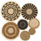 PEIZHIYC - Juego de 7 cestas de pared, diseño bohemio de madera, para decoración de pared de ratán y mimbre, decoración de pared redonda bohemia rústica para dormitorio, comedor, oficina