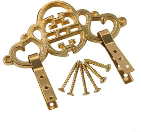 CWOQOCW Decorative Brass Picture Frame Hooks, Wall Mounting Hardware for Artwork, Plaques, Antique Finish Home and Office Decor(Brass)
