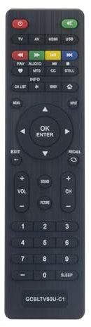 AULCMEET GCBLTV50U-C1 Ersatzfernbedienung Kompatibel mit Changhong 4K OLED Smart TV LED40YC1600UA LED42YC2000UA LED50YC2000UA LED4 00YYC17 10UA LED49YD1100UA LED40YD1100UA