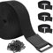 ZSURLUX 5cm*5m Heavy Duty Cinch Straps with 15 Buckles, Cut-to-Length Hook and Loop Strips, Adjustable Long Cable Ties for Home and Office Storage, Black
