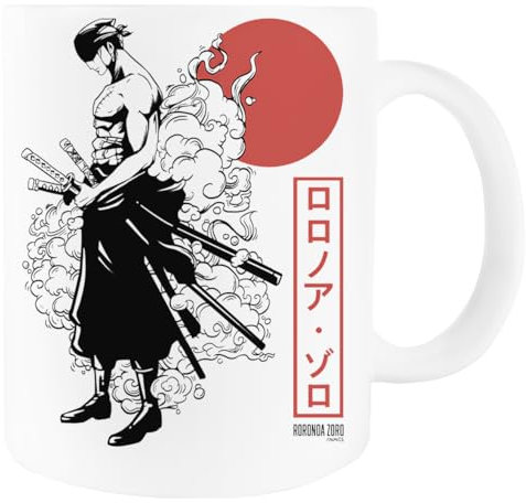 RENDYTE Roronoa Zoro Taza De Cerámica Blanca Con Asa Para Bebidas
