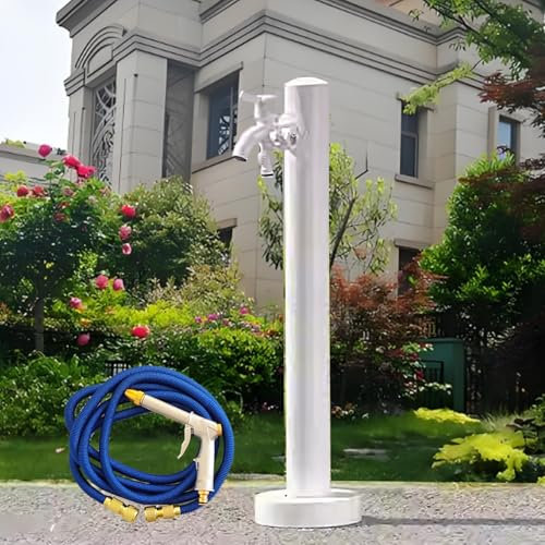 Colonne D'eau Extérieure Jardin avec Robinet,acier inoxydable Robinet sur Pied(Wit,60cm)