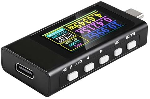 Tester USB C Multimetro Digitale Wattmètre Voltmetro Amperometro Digital DC 4-30V 0-12A Multimetro USB C Tester Meter Display Digitale IPS Supporta più protocolli di ricarica rapida (KWS-X1)