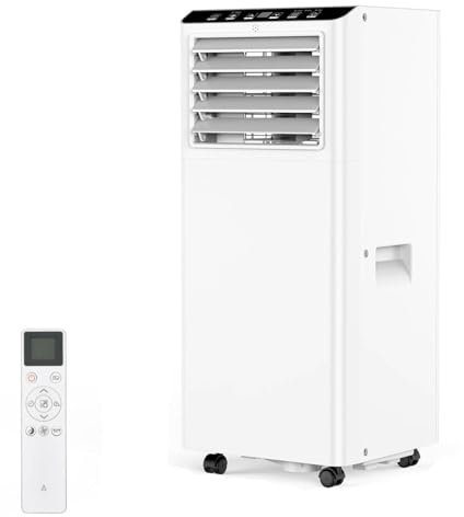 Portable Air Conditioner 9000 BTU, A+++ Energy Saving Mobile Air Conditioner with Exhaust Hose, Quiet <50 DB, 4‑in‑1 Cooling/Dehumidifier/Fan/Follow Me, R290 Refrigerant, 24‑Hour Timer, Remote Contro