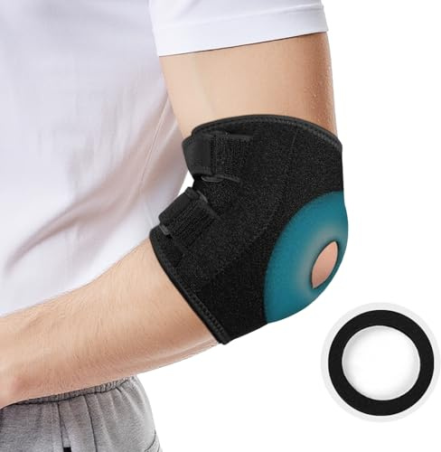 BUTBU Tutore Gomito, 2 Pezzi Tutore A Compressione Per Gomito, Con Cuscinetto di Compressione in EVA, per Epicondilite e Tendinite, Per Gomito, Fascia Gomito Palestra, Crossfit, Tennis, Golf