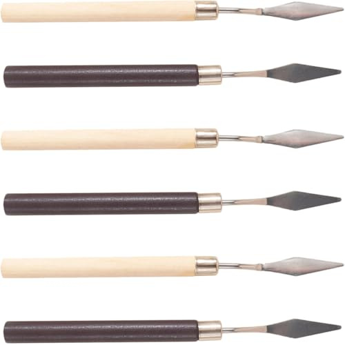 MAJORMENCH 6 Stück Make Up Rührstäbe aus Edelstahl für Nagelkunst und Pigmentmischung Multifunktionale Kosmetikspatel zum Mischen und Blenden von Farben im Nagelstudio