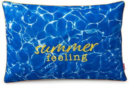 colourliving Outdoor Kissen 45x45 cm, wetterfestes Gartenkissen mit Designbezug, Zierkissen für Balkon & Terrasse, abnehmbar & waschbar – dekoratives Outdoor Sitzkissen (Summer Feeling 60x40 cm)