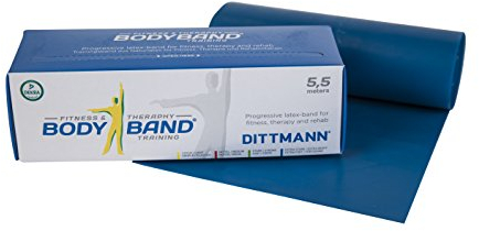 DITTMANN Body Band Fitnessband Gymanstik Expander Kraft 25m blau extra stark