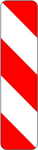 LEMAX® Verkehrszeichen - Leitbake rechtsweisend (Aufstellung links), Zeichen 605-20 Alu 2 mm, RA1 weiß 250x1000mm