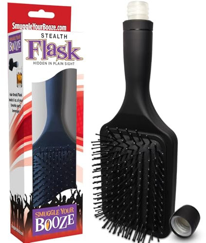 Smuggle Your Booze SYB-Brush-1 Hidden Hip Flask and Funnel 6oz Black