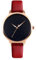 TONSHEN Damenuhr Analoge Quarz Uhr Leder Band Armbanduhr Edelstahl Einzigartige Sternenhimmel Zifferblatt Schlichtes Uhren, Rot