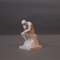 Der Denker nach Auguste Rodin, Skulptur aus hochwertigem Zellan, echte Handarbeit Made in Germany, Büste in weiß, 14cm