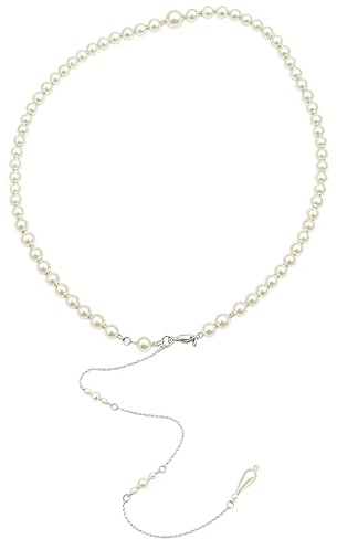 Collier exquis d'imitation perles sexy Pendentif dos nu Longue chaîne corps Accessoire robe Décoration bikini Chaîne corps femmes filles Mariées