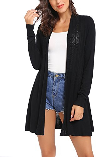 Sykooria Cardigan Donna Lungo Elegante Coprispalle con Manica Lunga Leggero e Traspirante Bolero Lavorato a Maglia per Primavera Estivo Autunno
