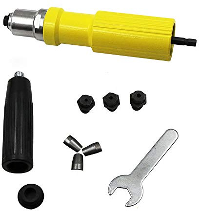 TOOLSTAR Elektrischer Nieten, Akku-Bohrmaschinen-Adapter, Nusspistole, elektrische Nietmutterpistole, Nietwerkzeug für 2,4–4,8 mm Nieten-Schnittstelle