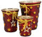 EXNER Kerzenhalter Windlicht Teelichthalter Stern rot/Gold Glas Weihnachten Advent (mittel)