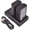 DSTE Lot de 2 Piles de Rechange DMW-BLJ31 + Chargeur USB Double avec écran LCD Compatible avec DMW-BLJ31e et Panasonic LUMIX S1, LUMIX S1R, LUMIX S1H, DMW-BGS1R