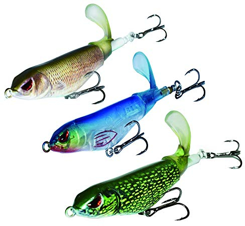 ODS Angelköder Wobbler Schwimmende Kunstköder mit Rotierenden Gummischwanz für Forellen Hecht Zander Angel (3 Stück) (Kit 1)