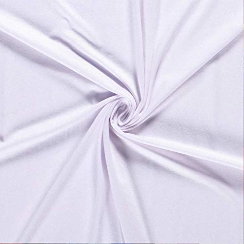 0,5m Baumwoll-Jersey uni 8% Elasthan Baumwollstoff elastisch Meterware Jersey-Stoff Oeko-Tex Kl 1, Farbe:weiß