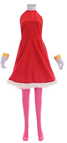 ZIXUN Anime Amy Rose Cosplay Kleid Kostüm mit Strumpfhosen Handschuhen Halloween Party Outfit XL