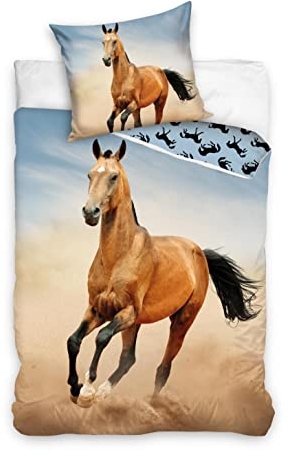 Carbotex Pferd Bettwäsche 135x200 cm + 80x80 cm