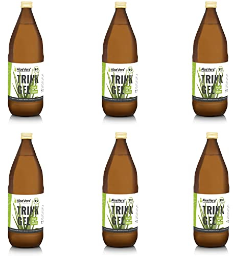Aloe Vera Saft, Pures Bio Aloe Vera Trinkgel 99,7% (6 x 1000 ml) Aloe Vera Drink, Dr. KIM BEISEL Deutsches Aloe Vera Zentrum, Öko-Kontrollstelle: DE-ÖKO-006