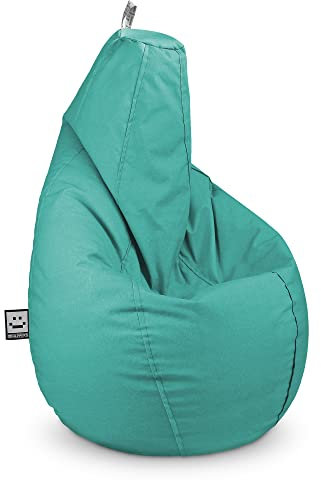 Happers Sitzsack Erwachsene Modell Birne XL aus mattem Naylim Türkis. Outdoor und Indoor