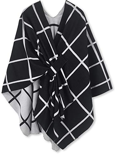 HIKARO Damen Poncho Strick Cape Mode Wendbar Schal Umhang Elegant Cardigan Kreativer Mantel Herbst Festliche Geschenke für Mädchen