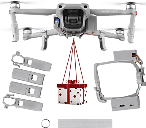 WANGCL Drone Delivery Device Air Dropping Thrower Quick Release Drop Device System Kits with Landing Gears for Fishing, Advertising, Wedding & More - Fit for DJI MAVIC AIR 2 Drone Accessories