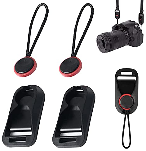 Dilightnews 2 Pezzi Connettori a Sgancio Rapido Con Base, Fibbia Sgancio Rapido Fotocamera, Cinghia Per Fotocamera a Sgancio Rapido Adattatore, Per Fotocamere Reflex (Universale)