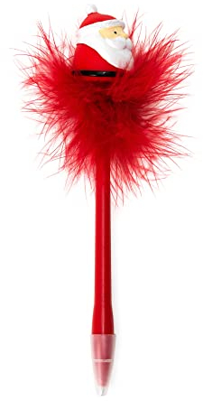 Legami - Penna a Sfera con Babbo Natale luminoso, Inchiostro Blu, Punta da 0,7 mm, 3,5x20 cm, per Bambini e Adulti, Tema Santa Claus