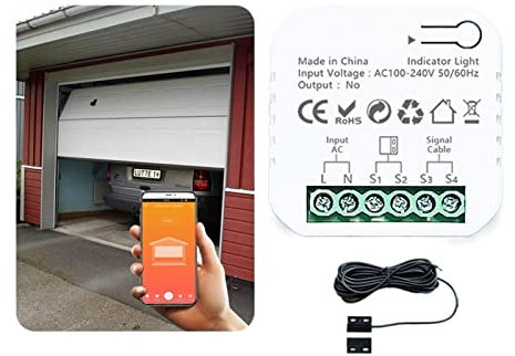 Tuya Smart Life Garage Door Opener Controller Timer App Monitor Security Remote Control