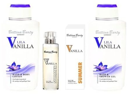 Bettina Barty Lila Vanilla Bath & Shower Gel & Hand & Body Lotion je 500 ml + EDT 50 ml