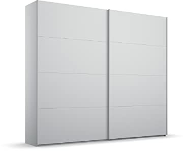 Rauch Möbel Beluga-EXTRA, Schwebetürenschrank, Seidengrau, Breite 225 cm | Kleiderschrank mit Schwebetüren, Schiebetüren, 2-türig, für Schlafzimmer, Kinderzimmer, Wohnzimmer, Gästezimmer, Garderobe