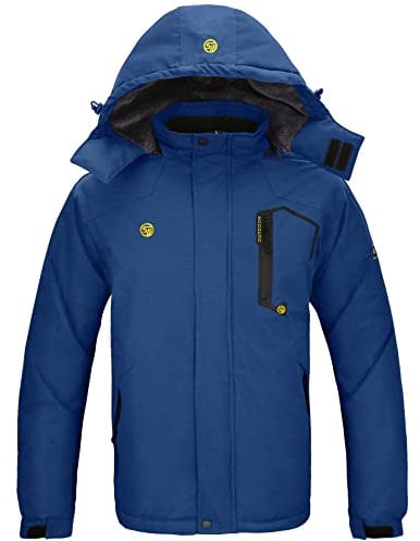 SwissWell Winterjacke Herren Wasserdicht Warm Fleece Skijacke Wandern Winddicht Outdoor jacke Winter mit Abnehmbarer Kapuze