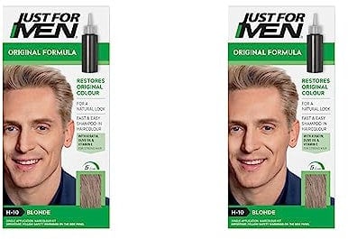 Just For Men Original Formula Blonde Hair Dye, Targets Only The Grey Hairs, Restoring The Original Colour For a Natural Look – H10 (Pack of 2)
