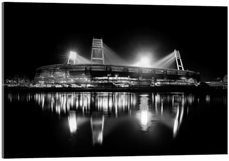 Posterlounge Bremer Stadion schwarz/weiß Acrylglasbild | 100 x 70 cm von Tanja Arnold Photography Schwarz Wandbilder Wanddeko