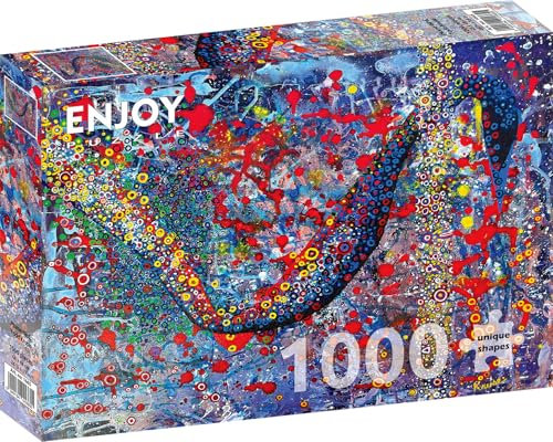 1000 Pieces Jigsaw Puzzle for Adults – Matte Finish, Soft Touch, Sturdy and Unique Pieces, Tight Fit, Vivid Colors, Missing Pieces Service – Plume Bird – Abstract Art Painting – by ENJOY Puzzle